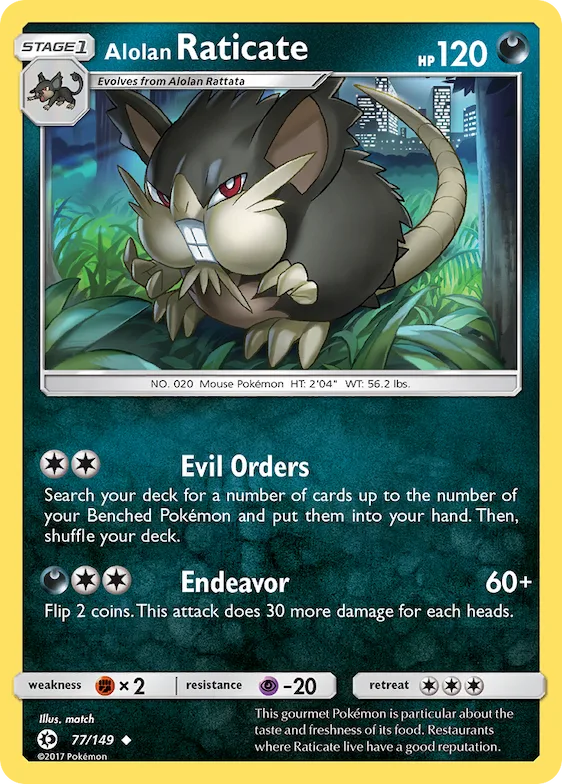 Raticate de Alola 77 – Sol e Lua