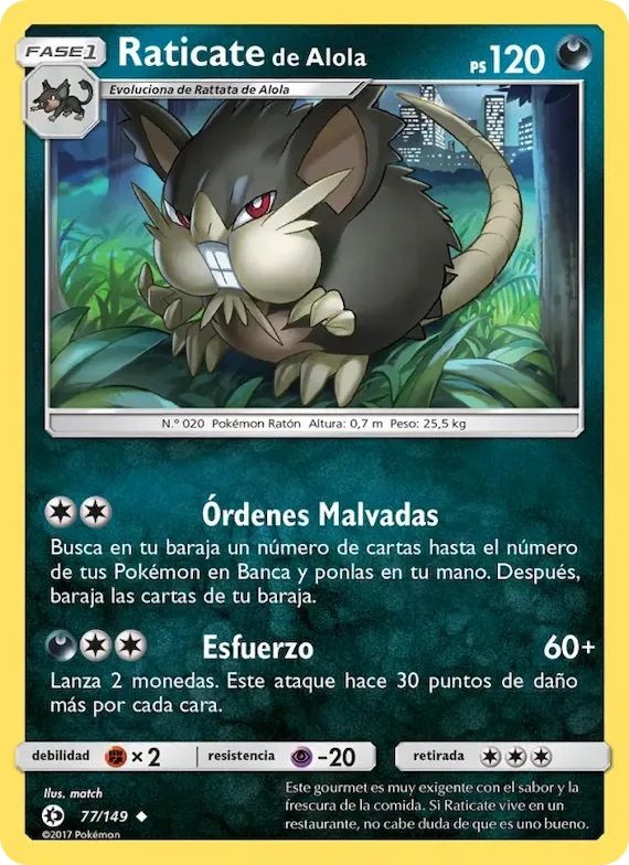 Raticate de Alola 77 – Sol y Luna