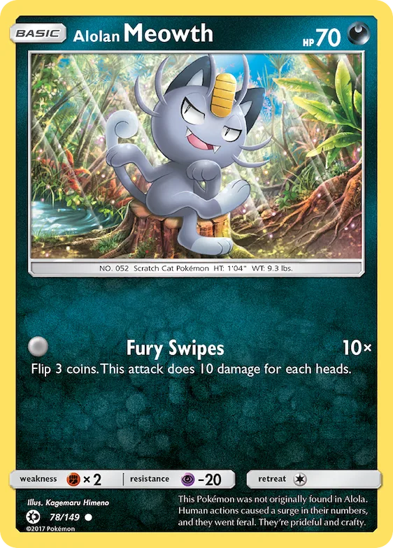 Meowth de Alola 78 – Sol e Lua