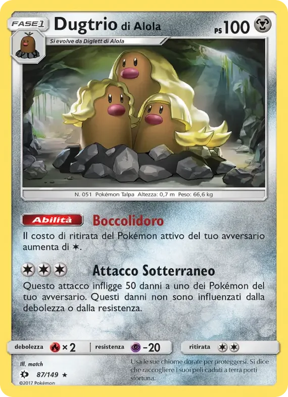 Dugtrio di Alola 87 – Sole e Luna
