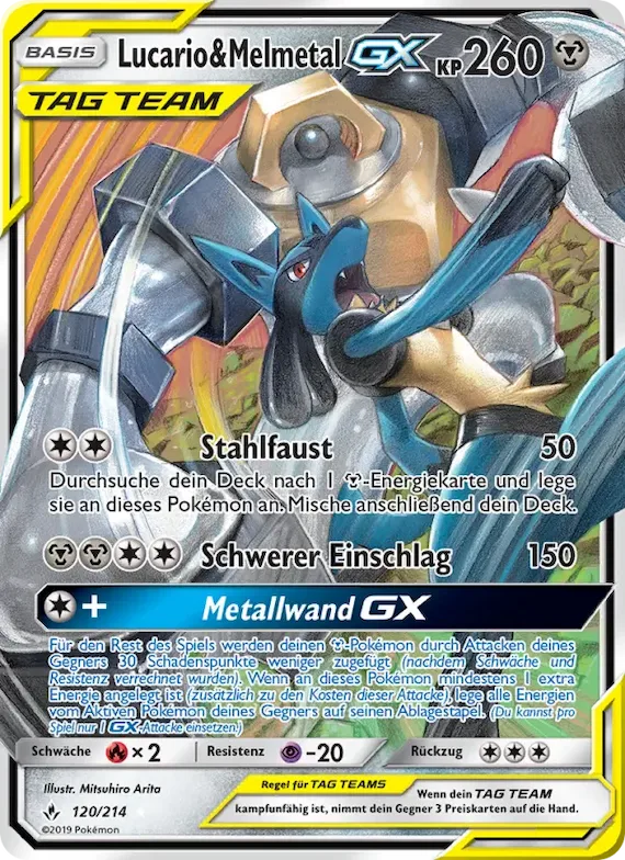 Lucario & Melmetal GX 120 – Kräfte im Einklang
