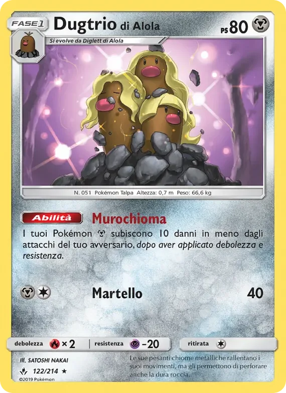 Dugtrio di Alola 122 – Legami Inossidabili
