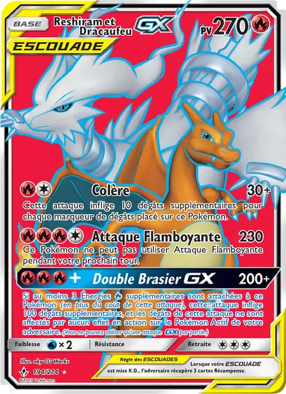 Reshiram et Dracaufeu GX 194 – Alliance Infaillible