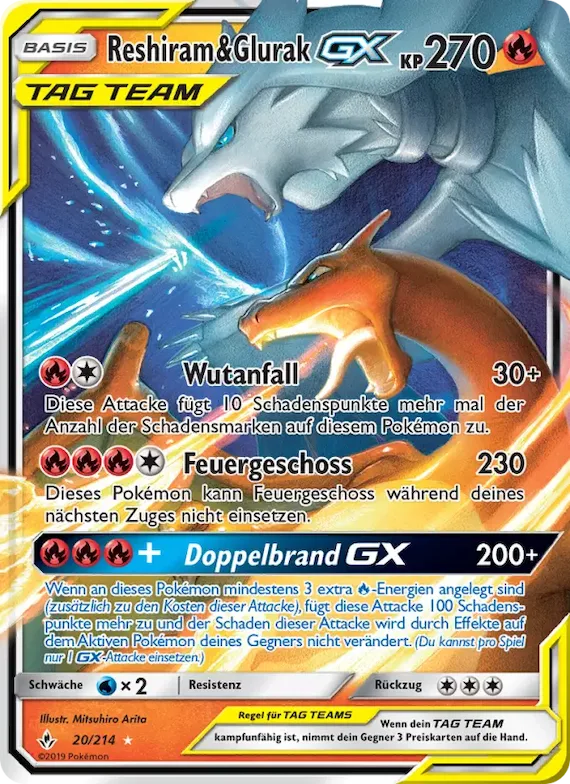 Reshiram & Glurak GX 20 – Kräfte im Einklang