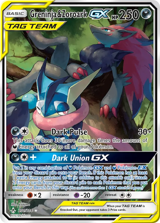 Greninja & Zoroark-GX #201 – Unbroken Bonds