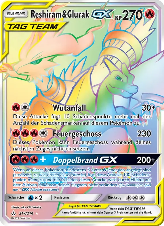 Reshiram & Glurak GX 217 – Kräfte im Einklang