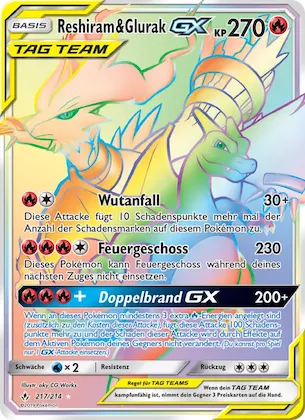 Reshiram & Glurak GX 217 – Kräfte im Einklang