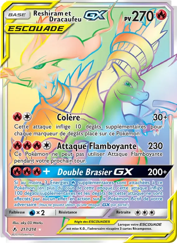 Reshiram et Dracaufeu GX 217 – Alliance Infaillible
