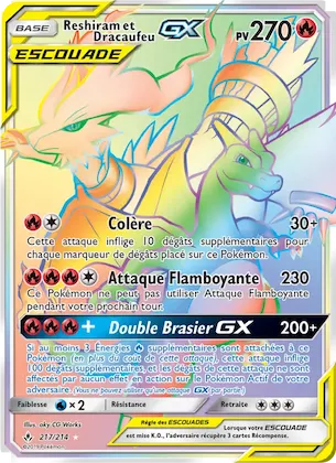 Reshiram et Dracaufeu GX n° 217 – Alliance Infaillible