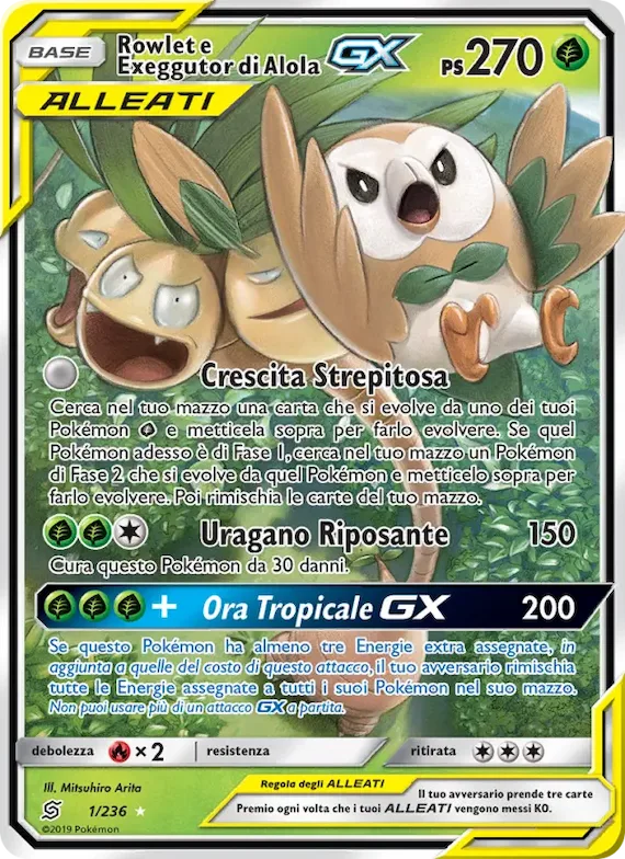 Rowlet e Exeggutor di Alola GX 1 – Sintonia Mentale