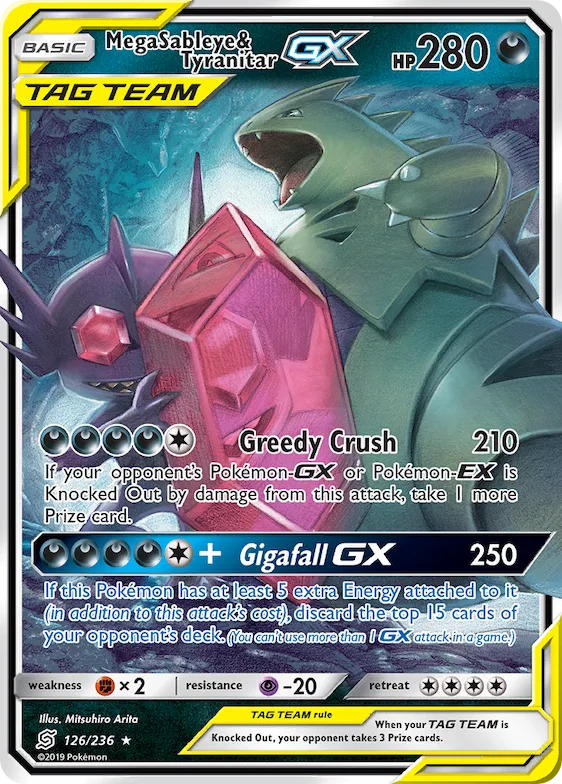 Mega Sableye & Tyranitar-GX #126 – Unified Minds