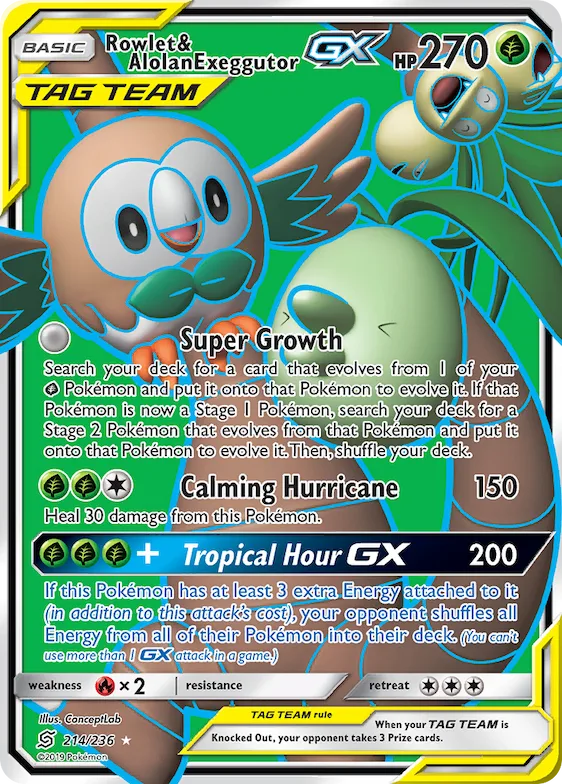 Rowlet & Alolan Exeggutor-GX #214 – Unified Minds