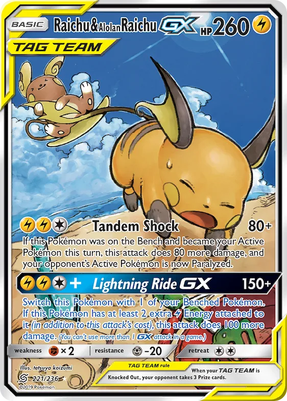 Raichu & Alolan Raichu-GX #221 – Unified Minds