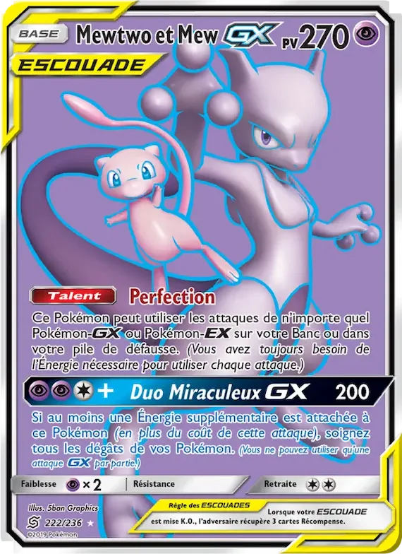 Mewtwo et Mew GX 222 – Harmonie des Esprits