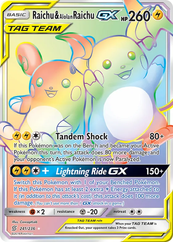 Raichu & Alolan Raichu-GX #241 – Unified Minds