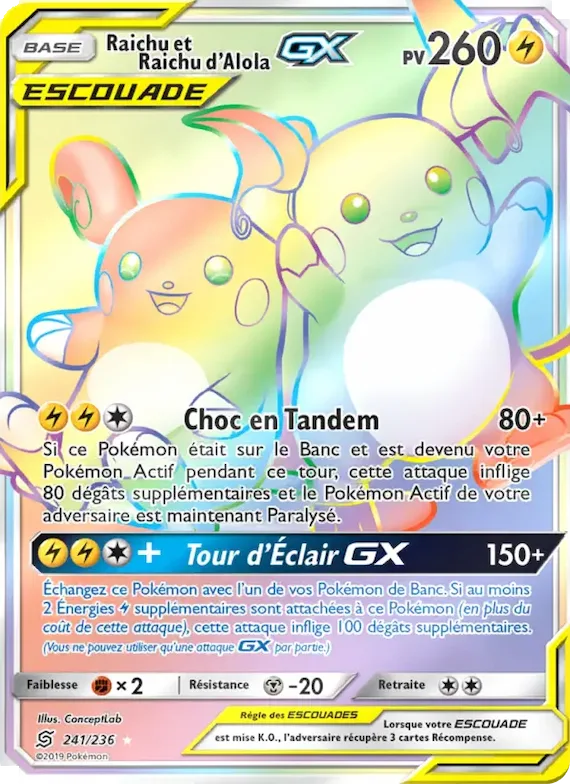 Raichu et Raichu d’Alola GX 241 – Harmonie des Esprits