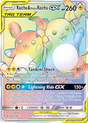 Raichu & Alolan Raichu-GX #241 – Unified Minds