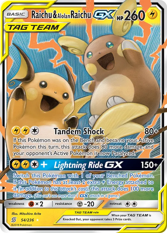 Raichu & Alolan Raichu-GX #54 – Unified Minds