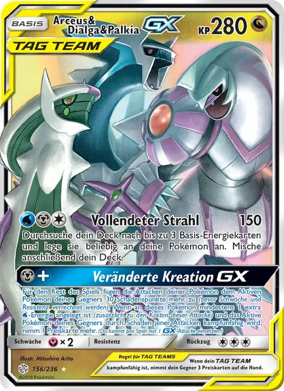 Arceus & Dialga & Palkia GX 156 – Welten im Wandel