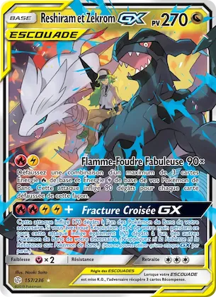 Reshiram et Zekrom GX n° 157 – Éclipse Cosmique