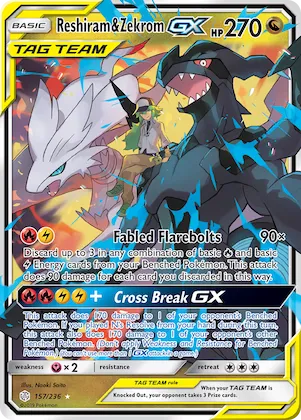 Reshiram & Zekrom-GX #157 – SM - Cosmic Eclipse