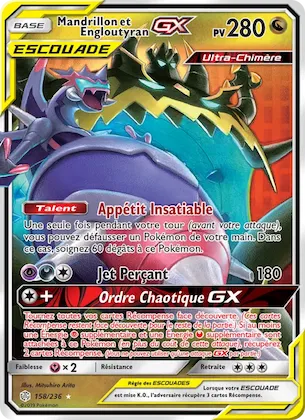 Mandrillon et Engloutyran GX n° 158 – Éclipse Cosmique