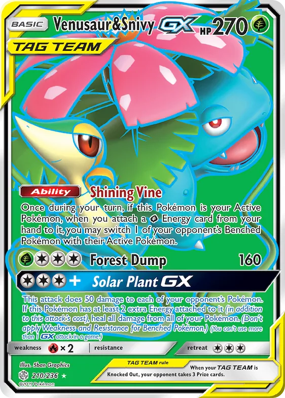 Venusaur & Snivy-GX #210 – SM - Cosmic Eclipse