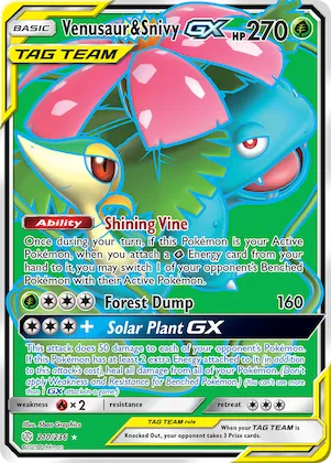 Venusaur & Snivy-GX #210 – SM - Cosmic Eclipse