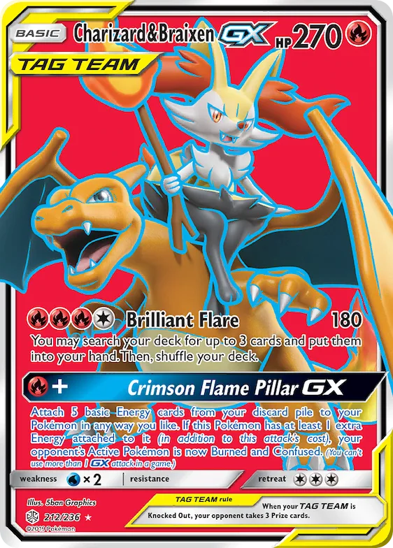 Charizard & Braixen-GX #212 – SM - Cosmic Eclipse