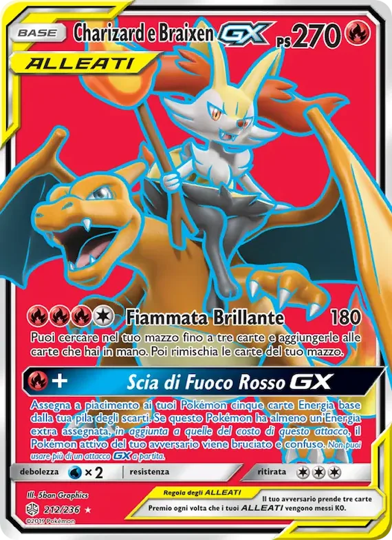 Charizard e Braixen GX 212 – Eclissi Cosmica