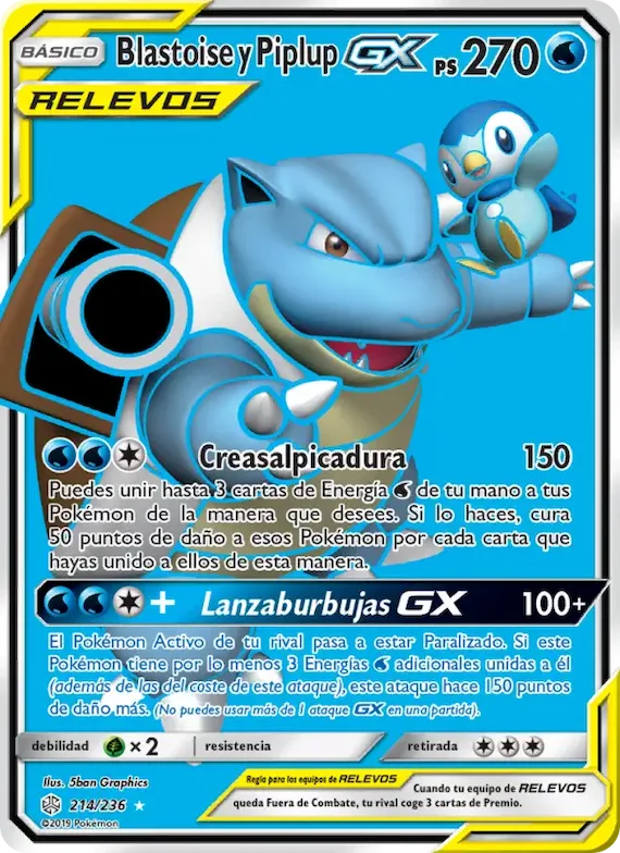 Blastoise y Piplup GX 214 – Eclipse Cósmico
