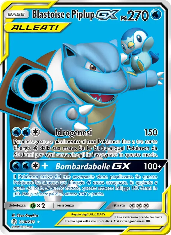 Blastoise e Piplup GX 214 – Eclissi Cosmica