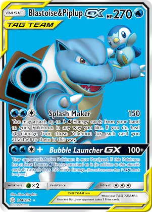 Blastoise & Piplup-GX #214 – SM - Cosmic Eclipse