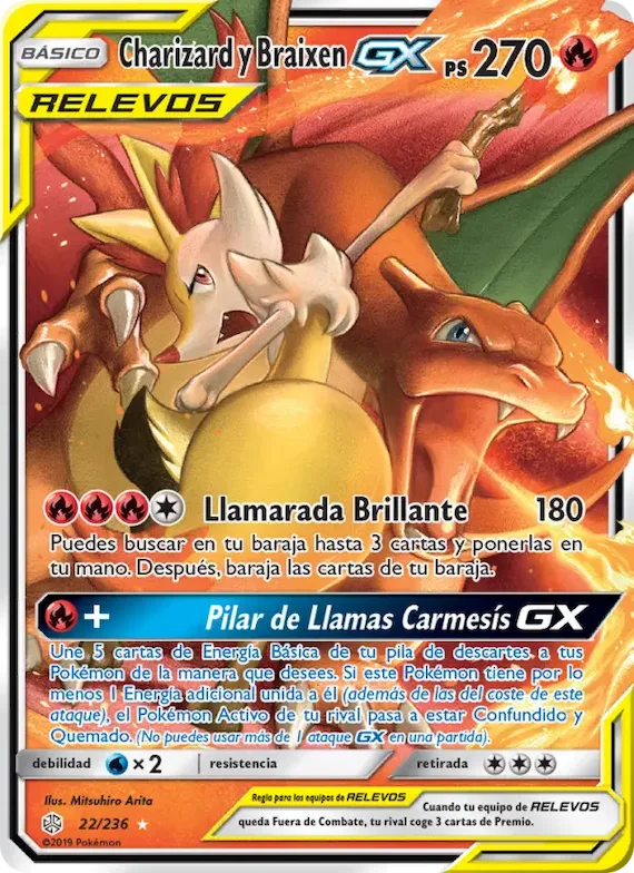 Charizard y Braixen GX 22 – Eclipse Cósmico