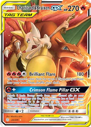 Charizard & Braixen-GX #22 – SM - Cosmic Eclipse