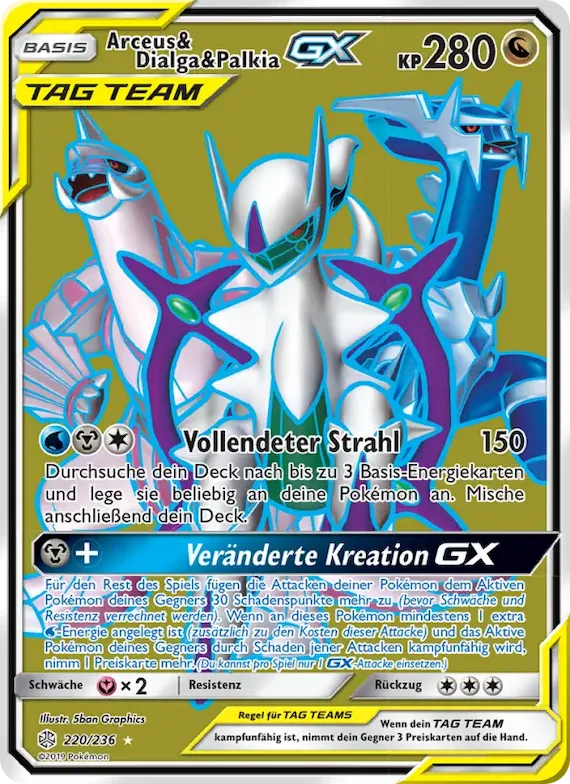 Arceus & Dialga & Palkia GX 220 – Welten im Wandel