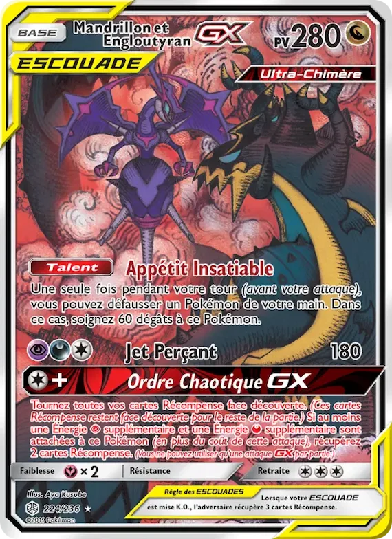 Mandrillon et Engloutyran GX 224 – Éclipse Cosmique