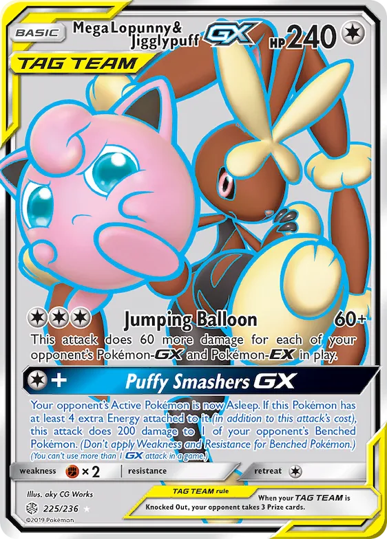 Mega Lopunny & Jigglypuff-GX #225 – SM - Cosmic Eclipse