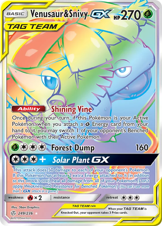 Venusaur & Snivy-GX #249 – SM - Cosmic Eclipse