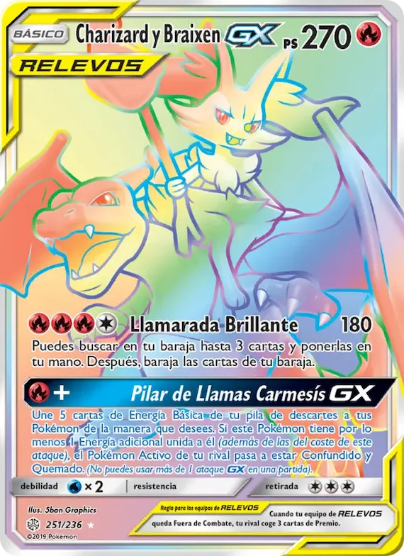 Charizard y Braixen GX 251 – Eclipse Cósmico