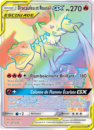 Dracaufeu et Roussil GX n° 251 – Éclipse Cosmique