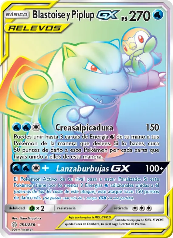 Blastoise y Piplup GX 253 – Eclipse Cósmico