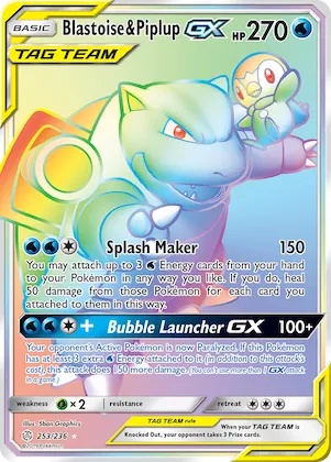 Blastoise & Piplup-GX #253 – SM - Cosmic Eclipse