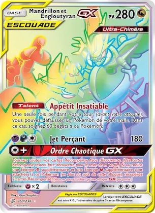 Mandrillon et Engloutyran GX n° 260 – Éclipse Cosmique