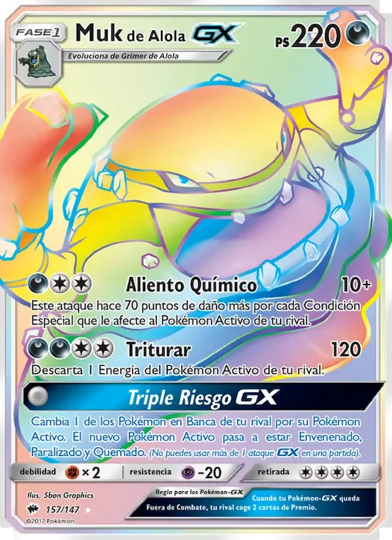 Muk de Alola GX 157 – Sombras Ardientes