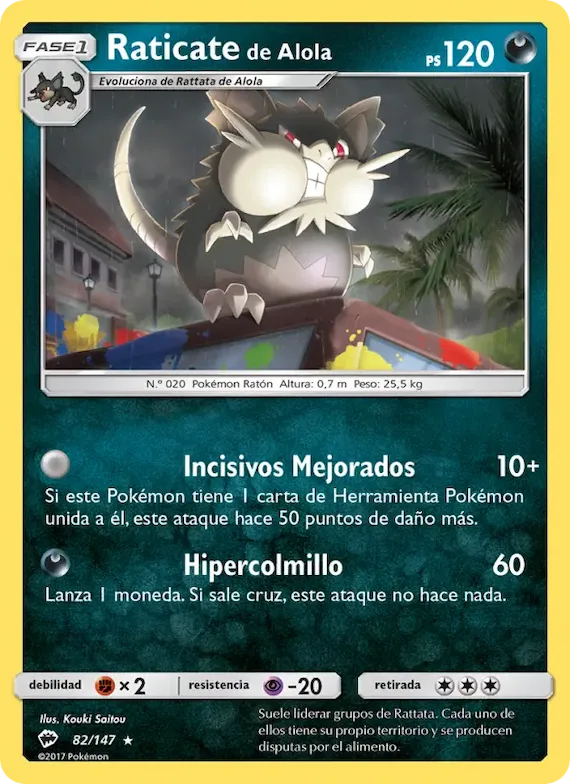 Raticate de Alola 82 – Sombras Ardientes