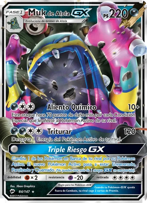 Muk de Alola GX 84 – Sombras Ardientes