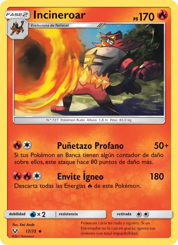 Incineroar 17 – Leyendas Luminosas