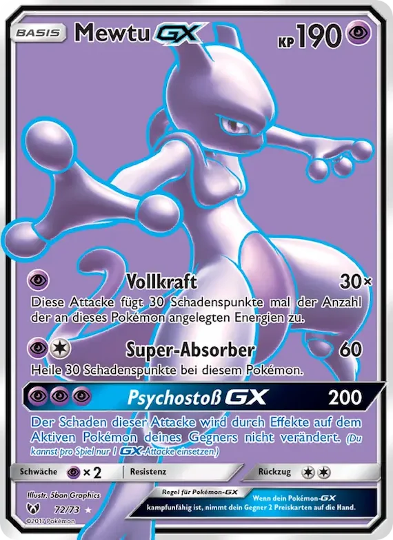 Mewtu GX 72 – Schimmernde Legenden