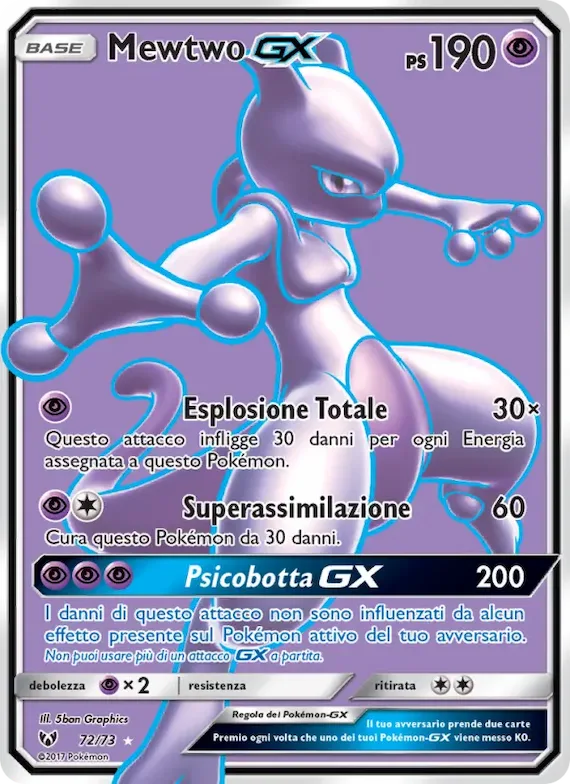 Mewtwo GX 72 – Leggende Iridescenti